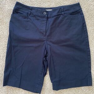 Talbots Womens Navy Blue Shorts 8 Bermuda Perfect‎ Everyday Preppy Causal Beach